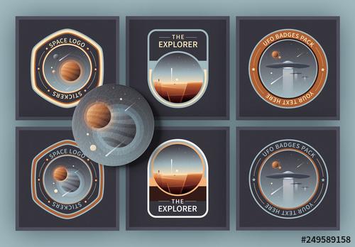 6 Logo Layouts with Outer Space Icons - 249589158 - 249589158