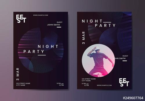 Night Party Music Poster Layout - 249607764 - 249607764