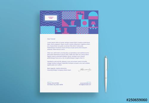 Letterhead Layout with Geometric Elements - 250659060 - 250659060