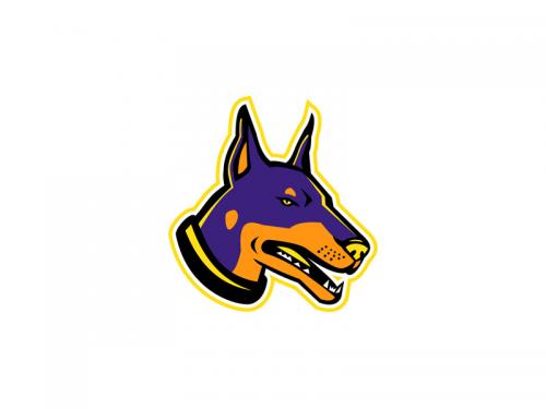 Doberman Pinscher Dog Mascot - doberman-pinscher-dog-mascot