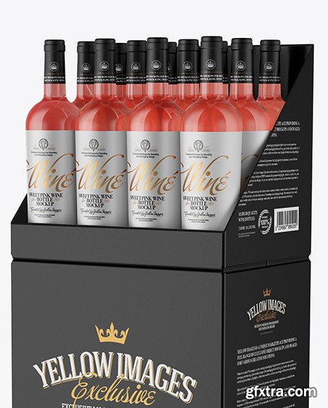 Stand with Pink Wine Bottles Mockup 51399