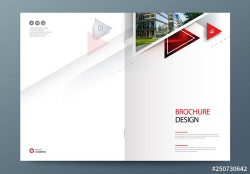 Business Report Cover Layout with Triangles - 250730642 - 250730642
