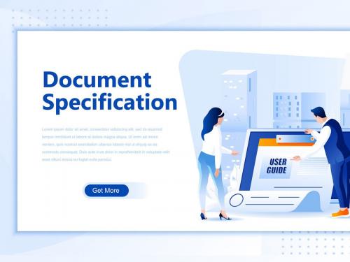 Document Specification Flat Landing Page Header - document-specification-flat-landing-page-header