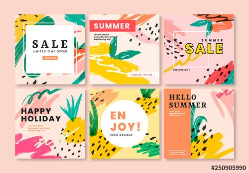 Summer Sale Social Media Post Layouts - 250905990 - 250905990