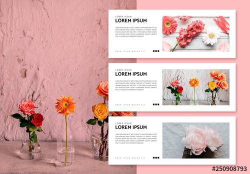 Social Media Banner Layouts with Flower Photos - 250908793 - 250908793