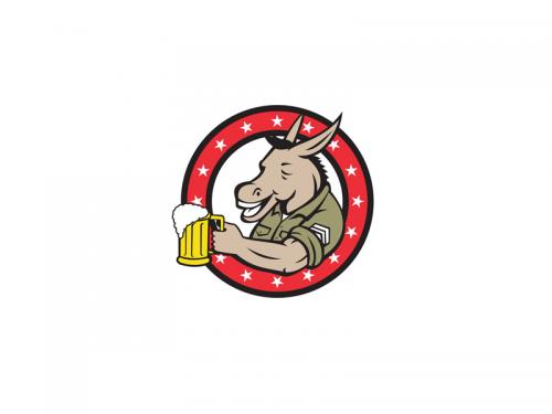 Donkey Beer Drinker Circle Retro - donkey-beer-drinker-circle-retro