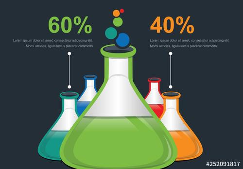 Infographic Layout with Test Tube Illustrations - 252091817 - 252091817