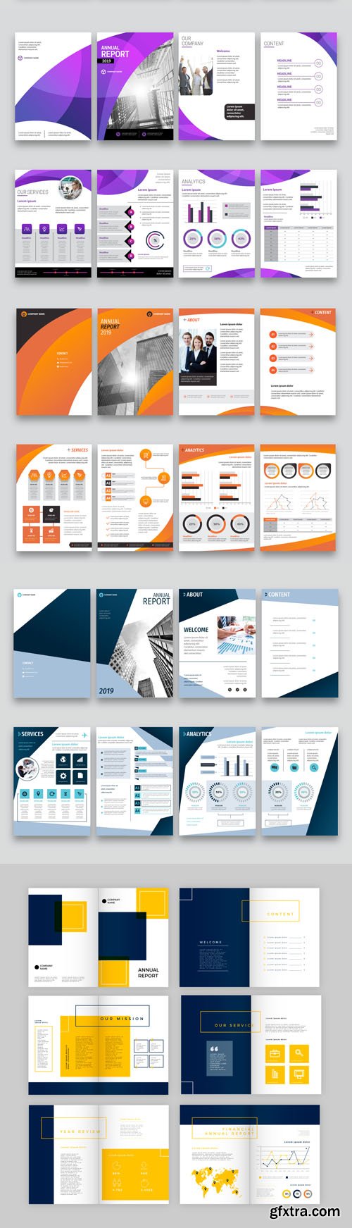 Annual Report Vector Templates Collection