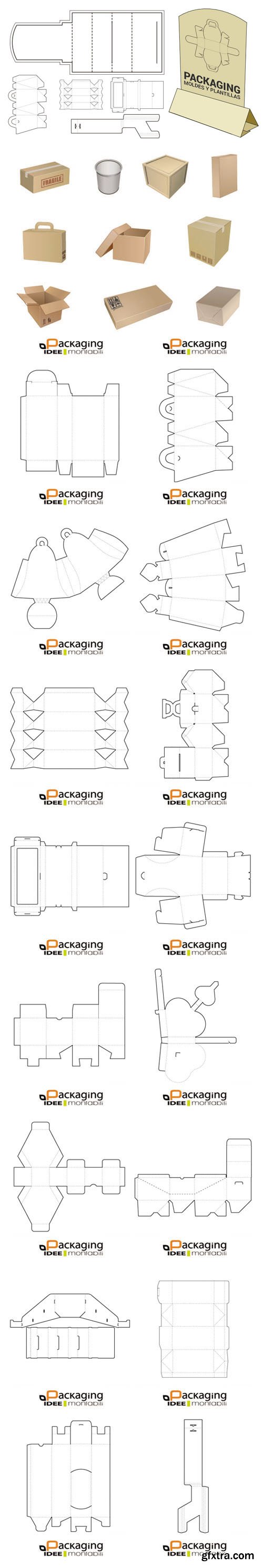 35 Packaging Molds and Templates in Vector