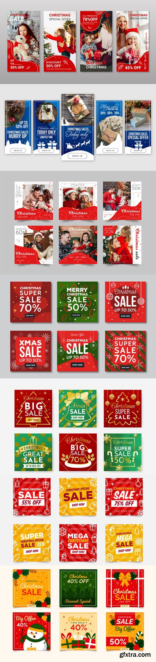 Holiday Sales Instagram Story Vector Collection 2