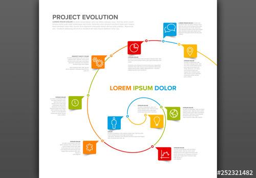 Infographic Layout with Spiral Design Element - 252321482 - 252321482