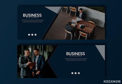 Dark Blue Web Banner Layouts - 252334198 - 252334198