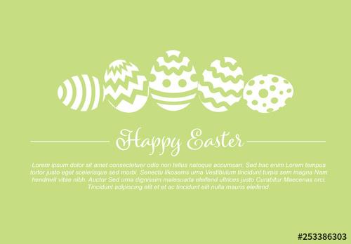Green and White Easter Card Layout - 253386303 - 253386303