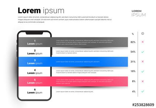 Infographic with 6 Sections and a Smartphone - 253828609 - 253828609