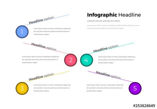 Infographic with 5 Circles - 253828649 - 253828649