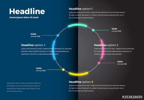 Infographic with Neon Circle - 253828650 - 253828650