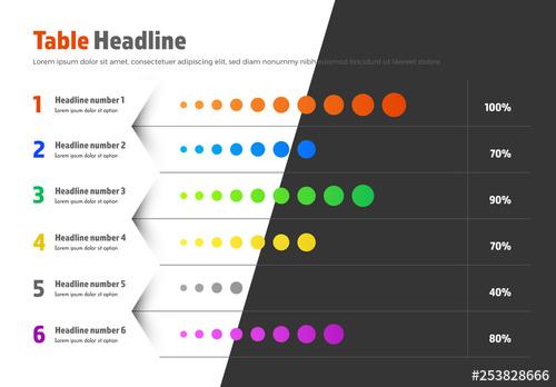 Infographic with 6 Progress Bars - 253828666 - 253828666