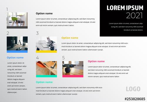 Infographic Dashboard with 5 Sections and Photo Placeholders - 253828685 - 253828685