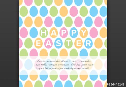 Square Easter Card Layout - 254445143 - 254445143