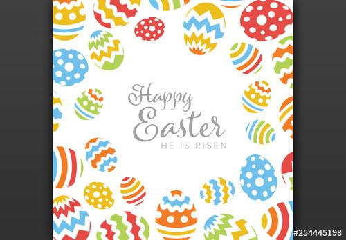 Square Easter Card Layout - 254445198 - 254445198