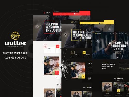 Dullet - Shooting Range & Gun Club PSD Template - dullet-shooting-range-gun-club-psd-template