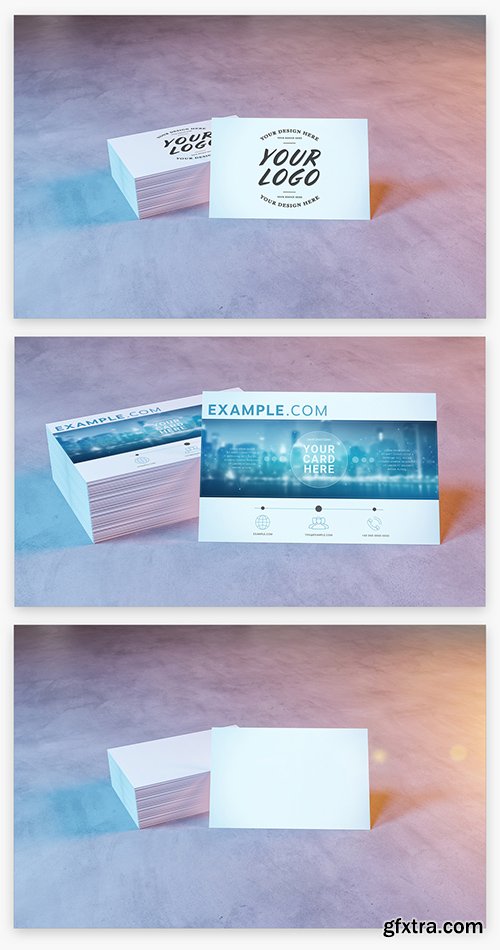 Stack of Business Cards on Concrete Mockup 222040866