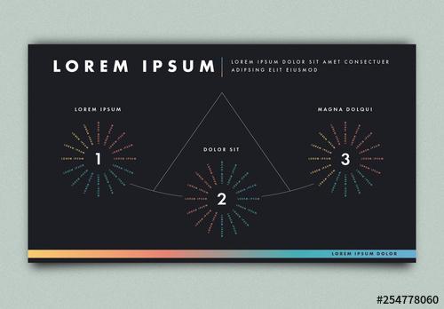 Three Part Radial Infographic Layout with Dark Background - 254778060 - 254778060