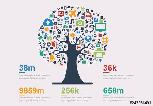 Icon Tree Infographic - 243366491 - 243366491