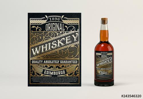 Vintage Whiskey Label Layout - 243546320 - 243546320