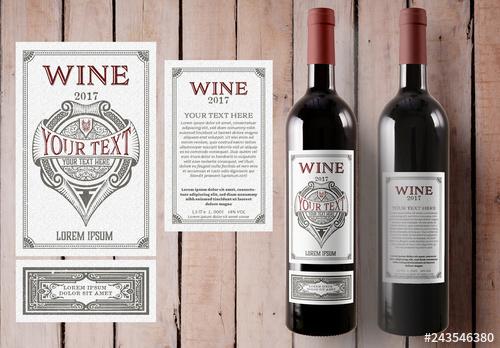 Vintage Wine Label Layout - 243546380 - 243546380