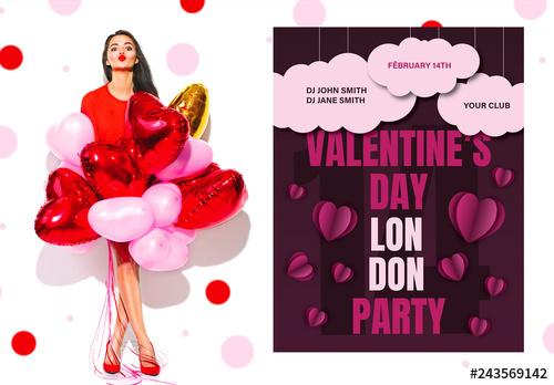 Valentine's Day Flyer Layout - 243569142 - 243569142