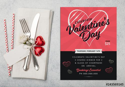 Valentine's Day Flyer Layout - 243569145 - 243569145