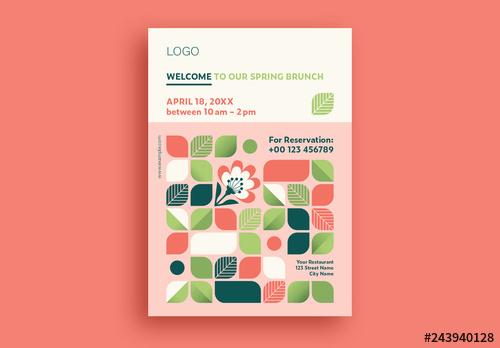 Spring Brunch Flyer Layout - 243940128 - 243940128