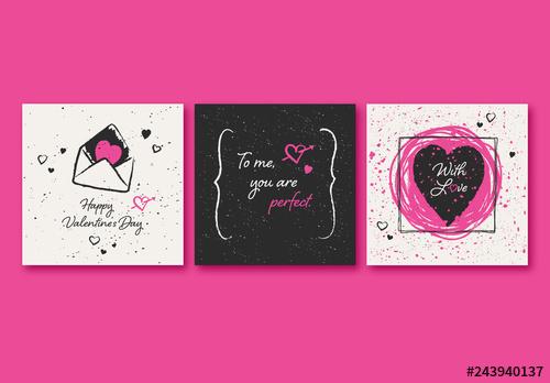 Square Valentine's Card Set - 243940137 - 243940137