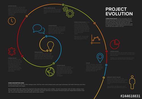 Colorful Spiral Timeline Infographic Layout - 244618831 - 244618831