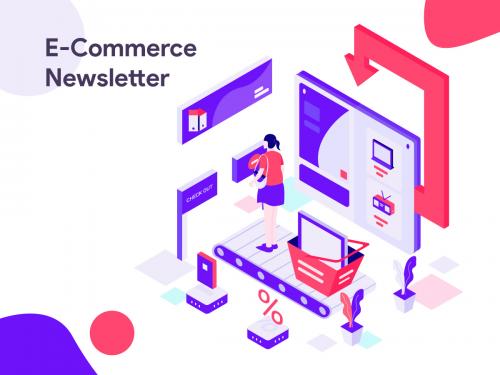 E-commerce Newsletter Isometric Illustration - e-commerce-newsletter-isometric-illustration