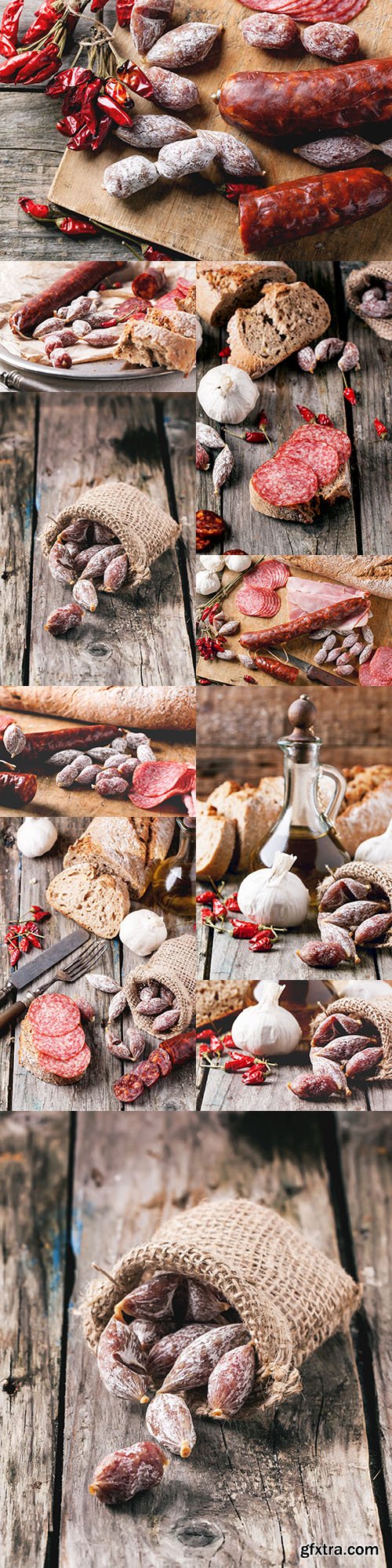 Salami and smoked sausage Italian snacks