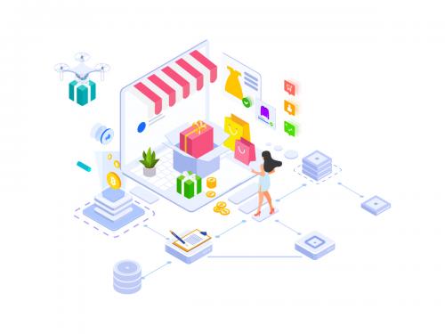 E-commerce on Blockchain Platform Isometric - FV - e-commerce-on-blockchain-platform-isometric-fv-c6a38ab3-4f72-42e3-8990-98a85199838c