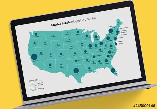 USA Map Infographic Layout - 245000146 - 245000146