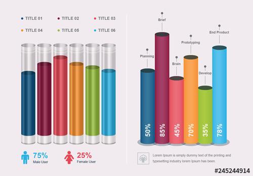 2 3D Bar Graphs Infographic - 245244914 - 245244914