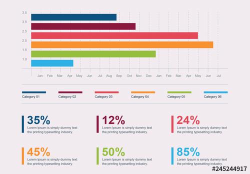 Multicolored Bar Graph Infographic - 245244917 - 245244917