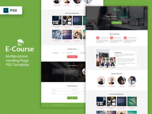 E-Course Landing Page PSD Template-02 - e-course-landing-page-psd-template-02