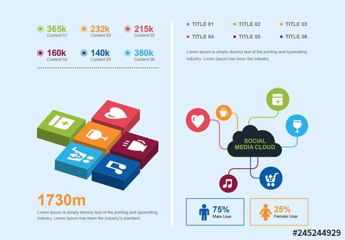 Cloud and Social Media Infographic - 245244929 - 245244929