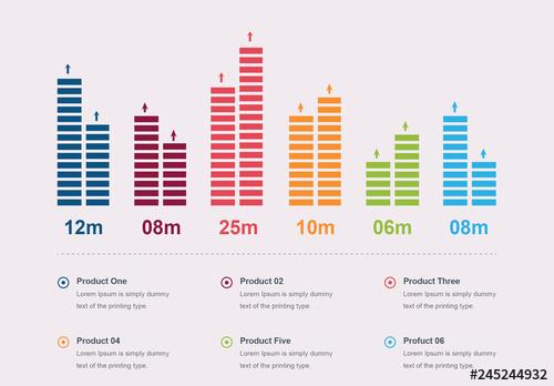 Multicolored Bar Graph Infographic - 245244932 - 245244932