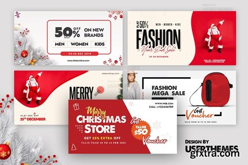 Merry Christmas Set of Banners Template 2020