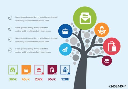 Tree Infographic with Icons - 245244944 - 245244944