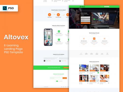 E-Learning Landing Page PSD Template - e-learning-landing-page-psd-template