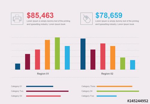 Multicolored Bar Graph Infographic - 245244952 - 245244952