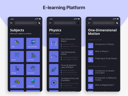 E-learning Platform - Dark Mode - e-learning-platform-dark-mode