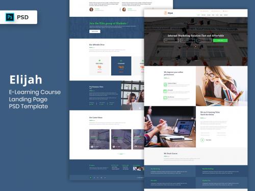 E-Learning Single Course Landing Page PSD Template - e-learning-single-course-landing-page-psd-template